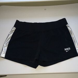 Nike athletic shorts black white perforated size large 12 - 14